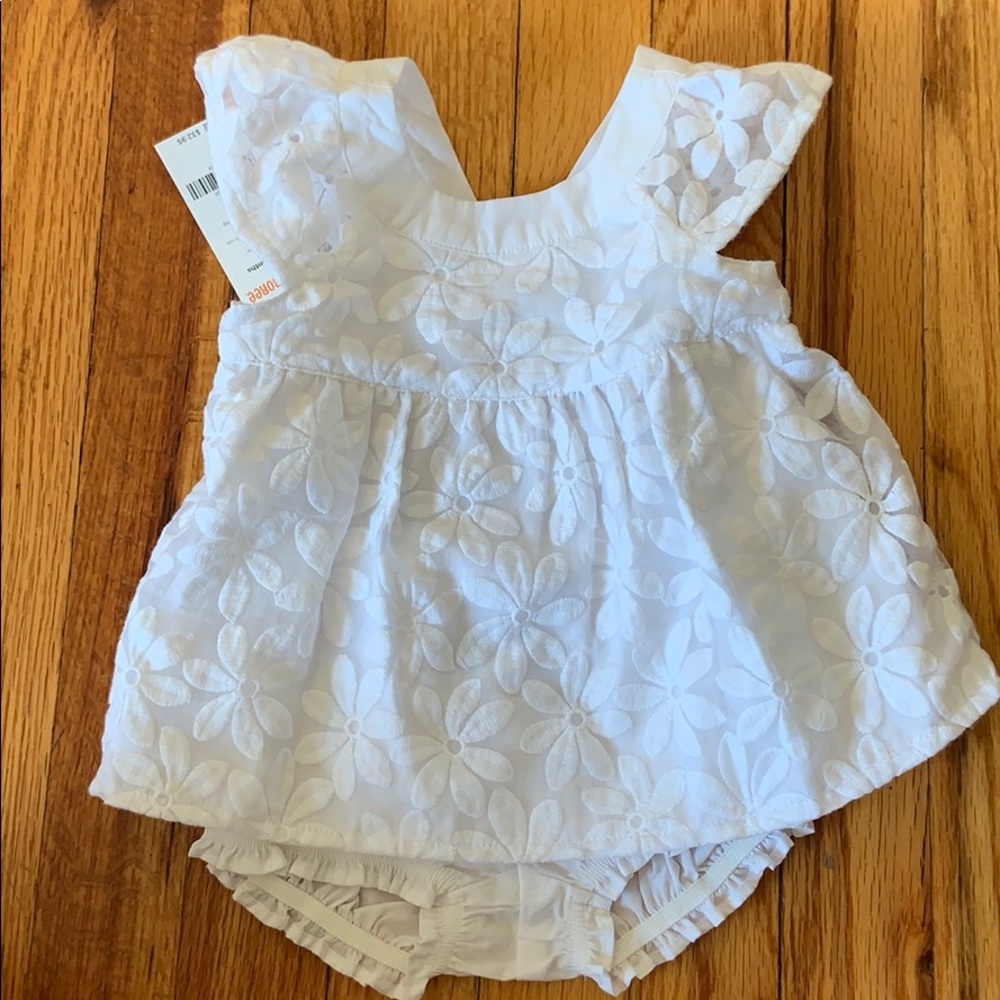 Baby lace tunic with bow with diaper cover